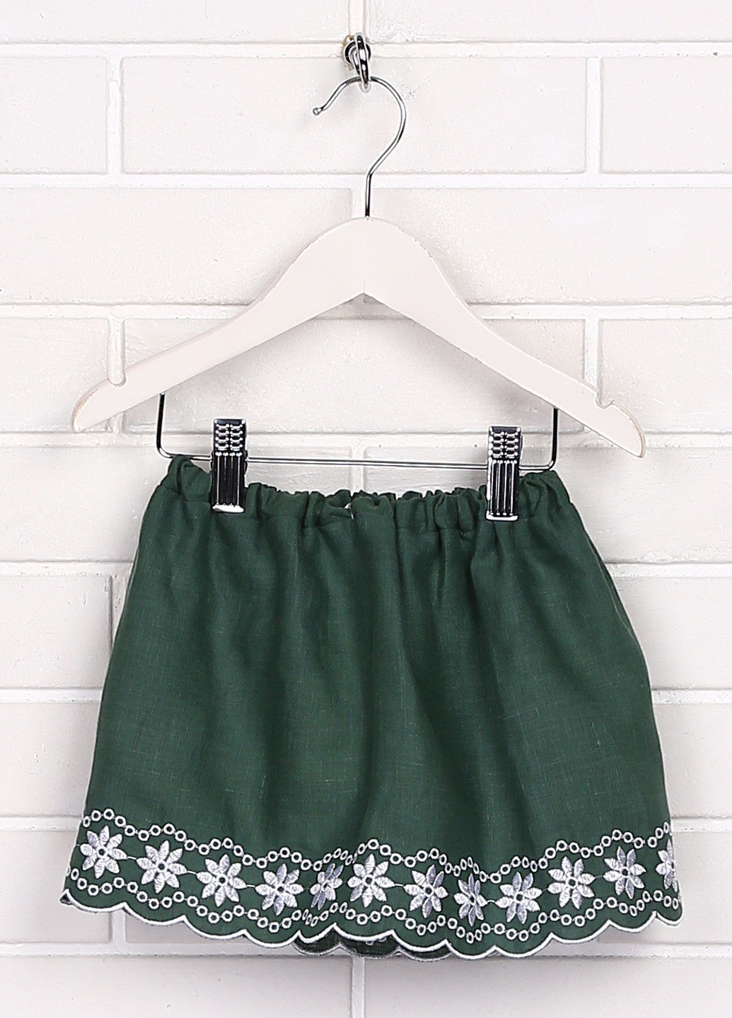 Темно-зеленая кэжуал цветочной расцветки юбка Lugin а-силуэта (трапеция)