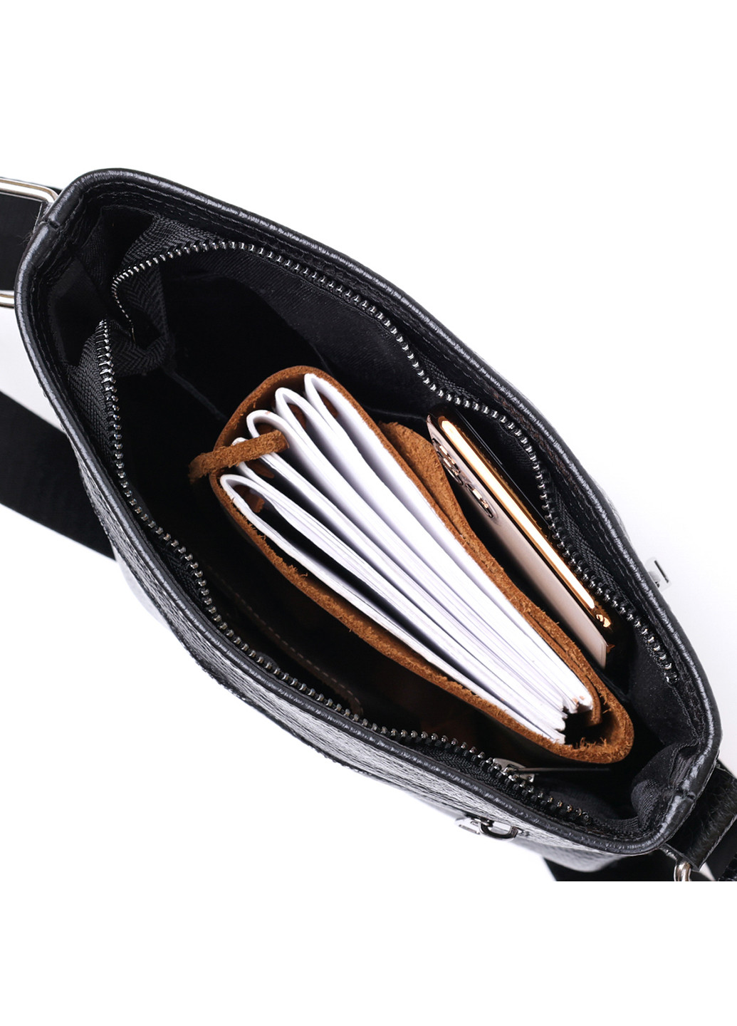 Чоловіча шкіряна сумка через плече 24х26 см Shvigel (253490400)