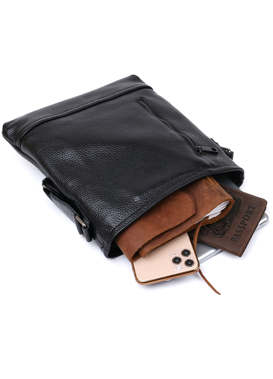 Чоловіча шкіряна сумка через плече 24х26 см Shvigel (253490400)