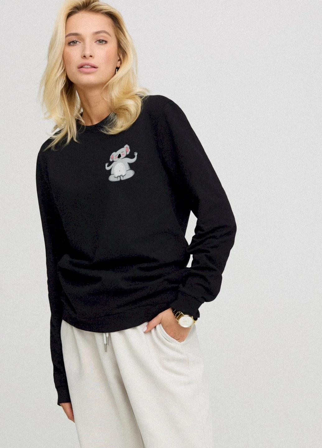 Чорний свитшот женский oversize /no flis/ YAPPI (254658807)