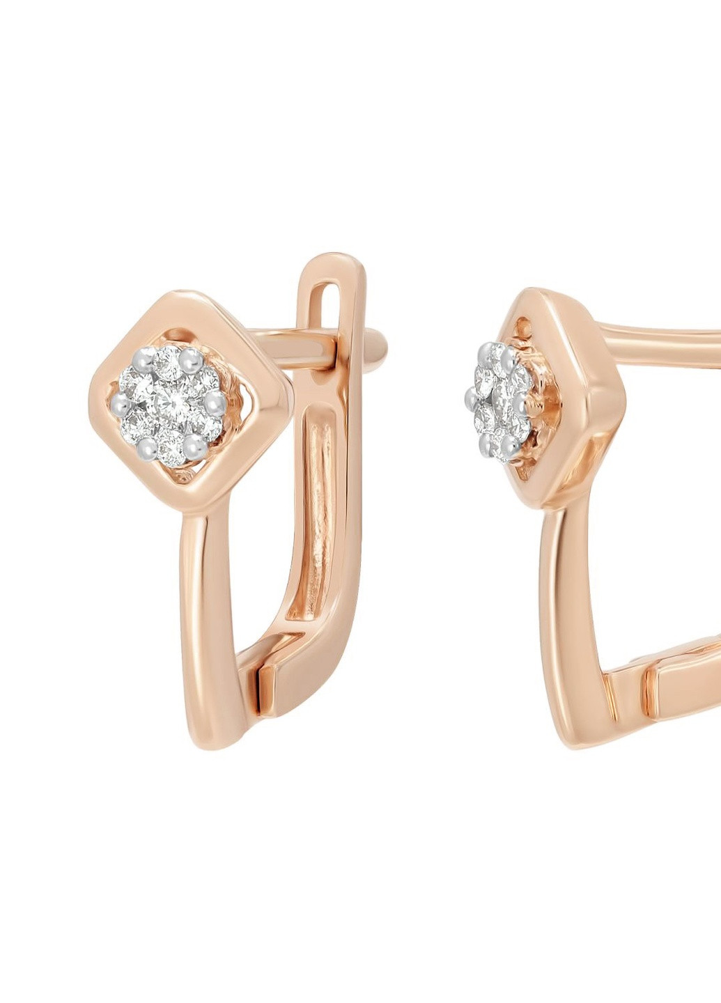 Сережки з діамантами у рожевому золоті Світлана Zarina (254252680)