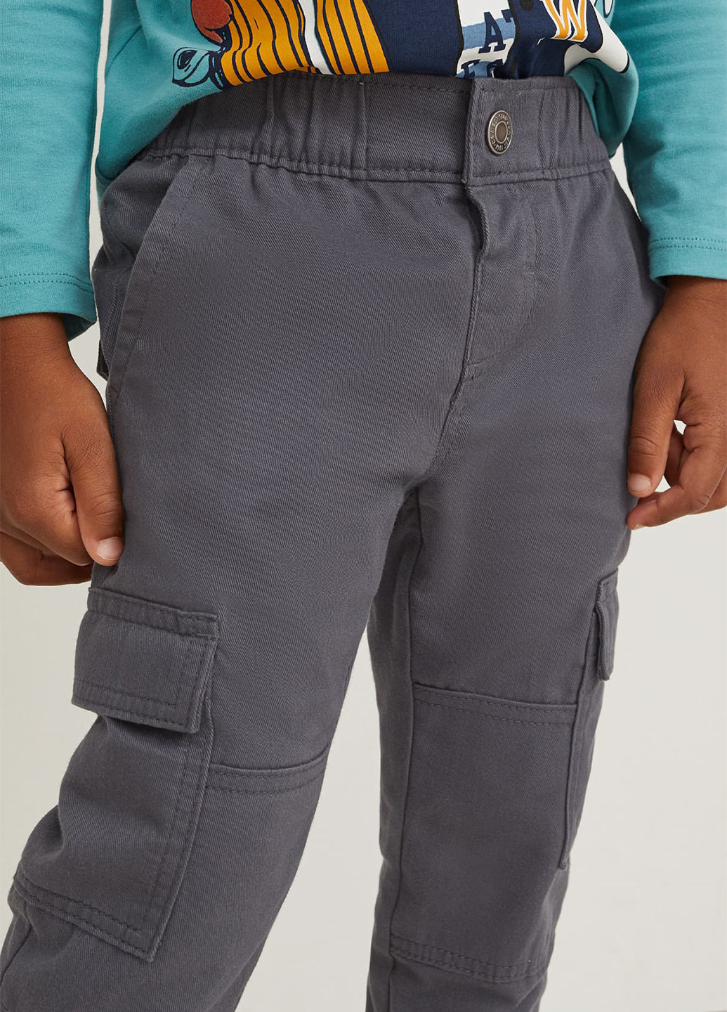 Серые кэжуал демисезонные брюки карго C&A