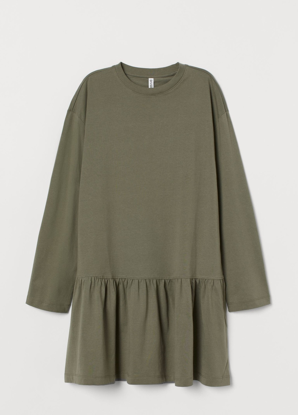 Оливковое (хаки) кэжуал платье H&M однотонное