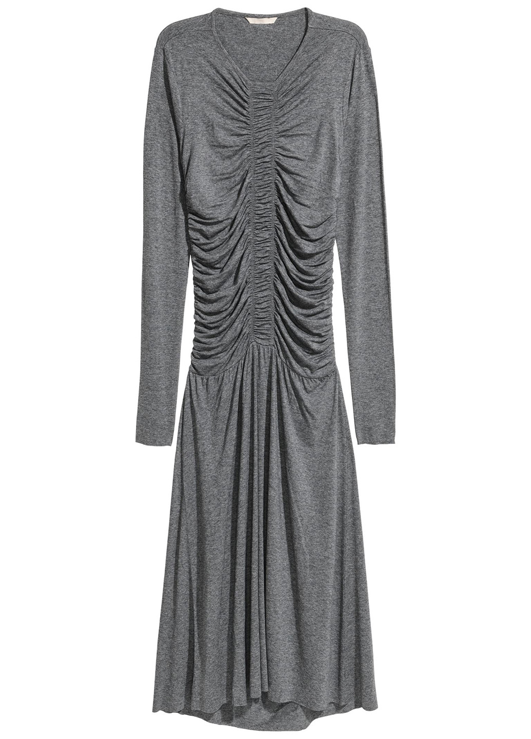 Темно-серое кэжуал платье клеш H&M меланжевое