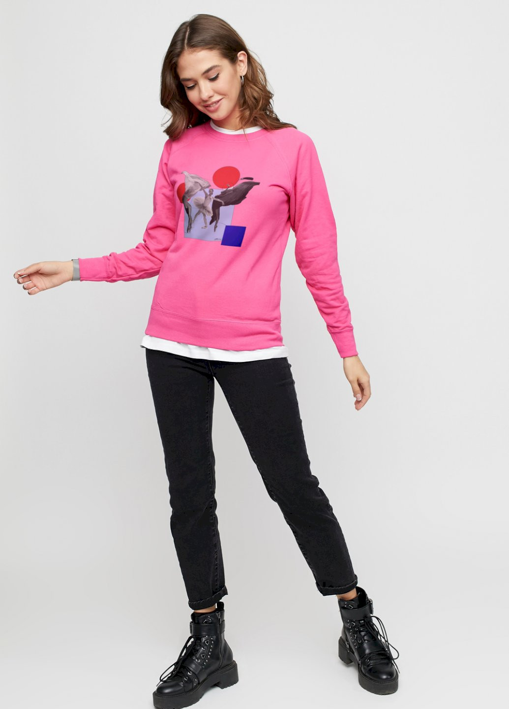 Розовый свитшот женский /no flis/ YAPPI рисунок (251374939)