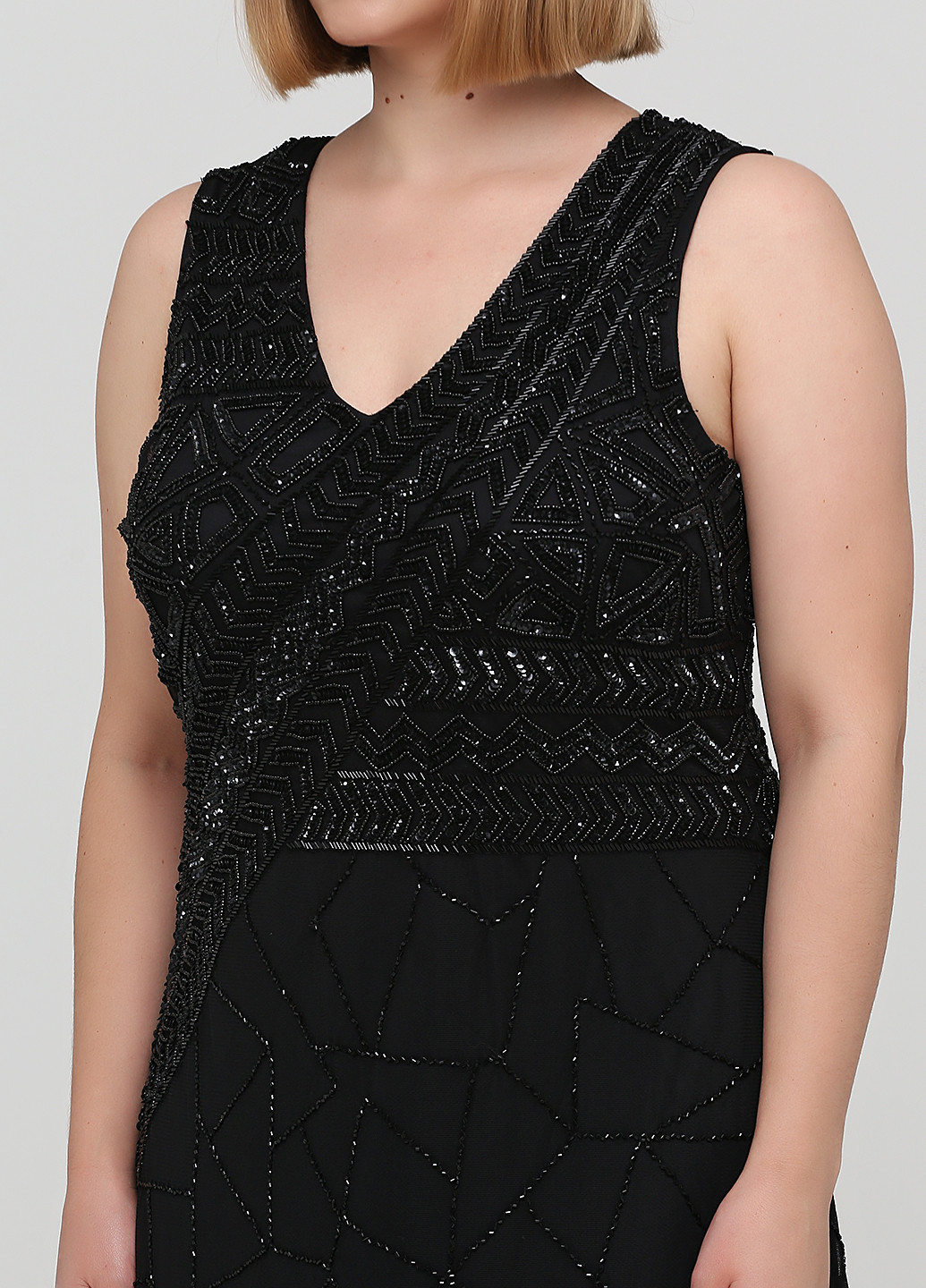 Черное вечернее платье в стиле ампир Heine однотонное