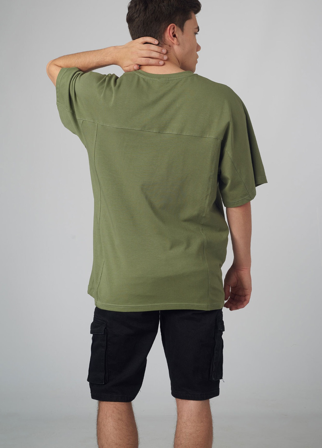 Зелена футболка оверсайзова ronin олива Custom Wear