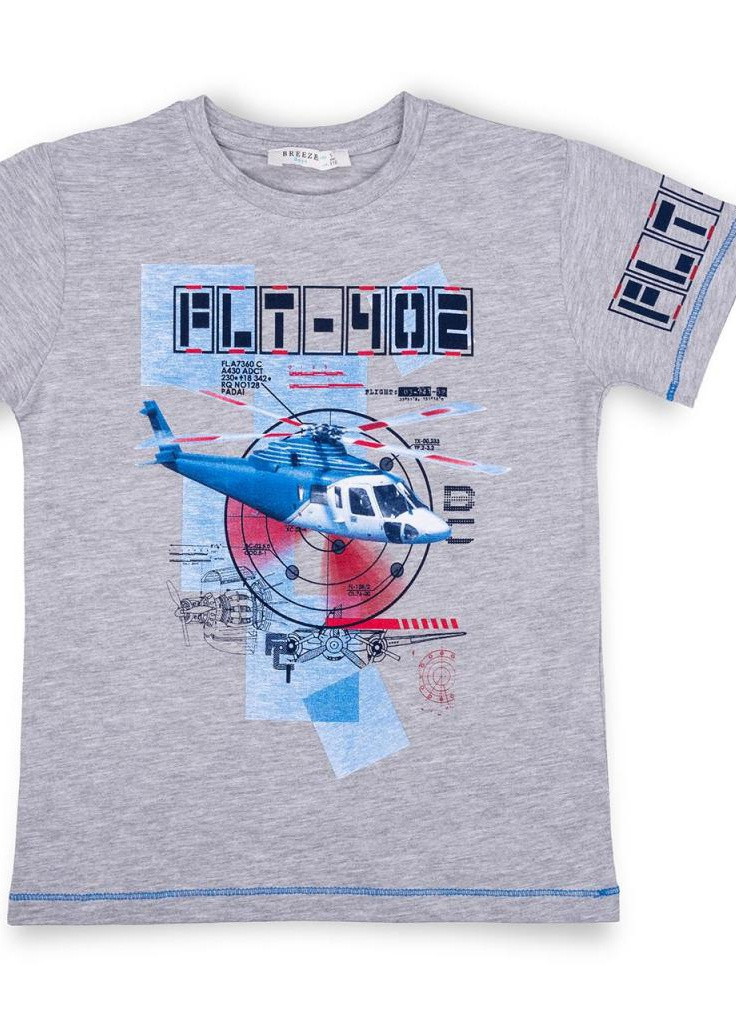 Синій літній костюм десткий з вертольотом (10970-134b-bluegray) Breeze