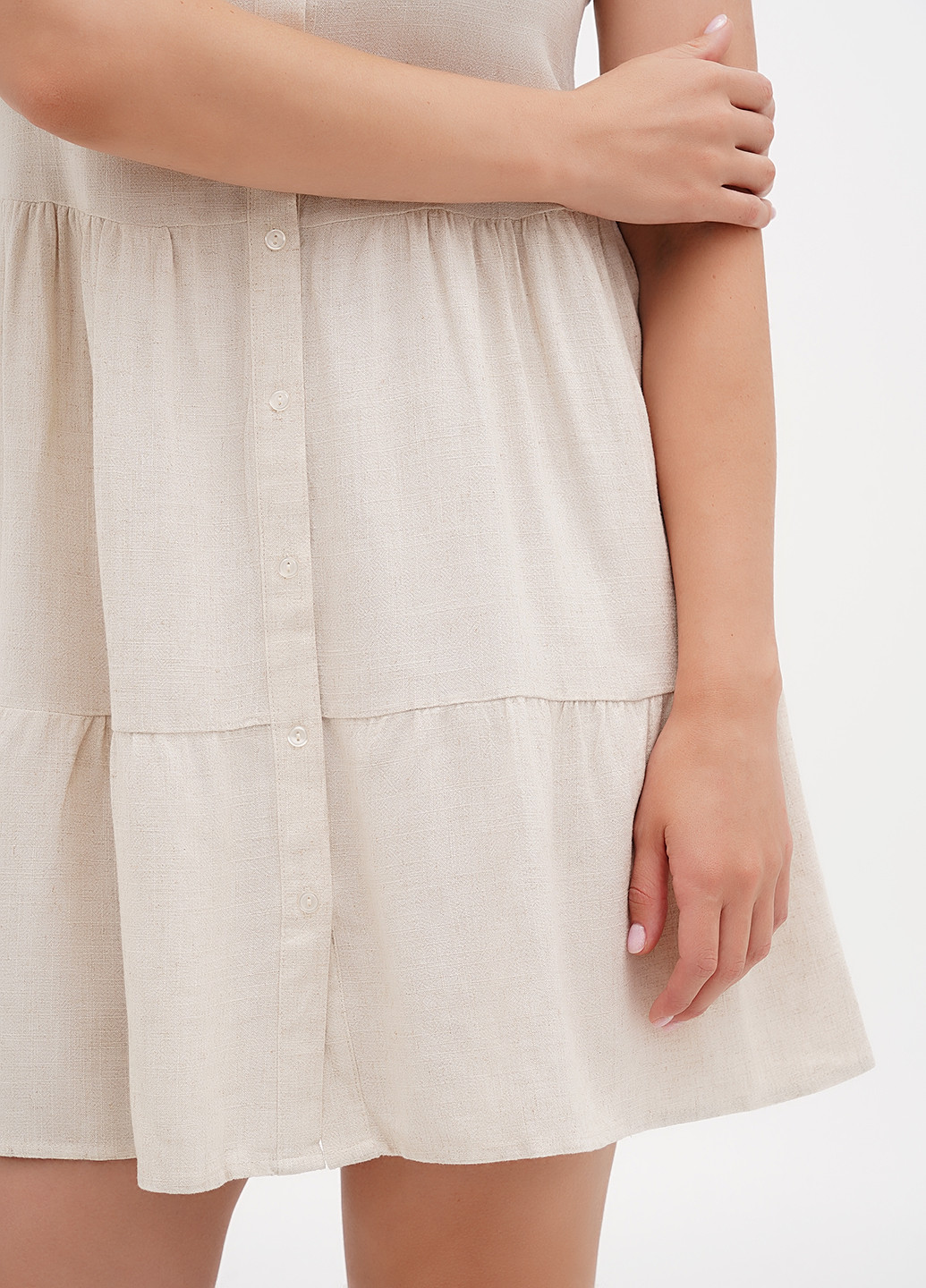 Бежевое кэжуал платье рубашка Stradivarius однотонное