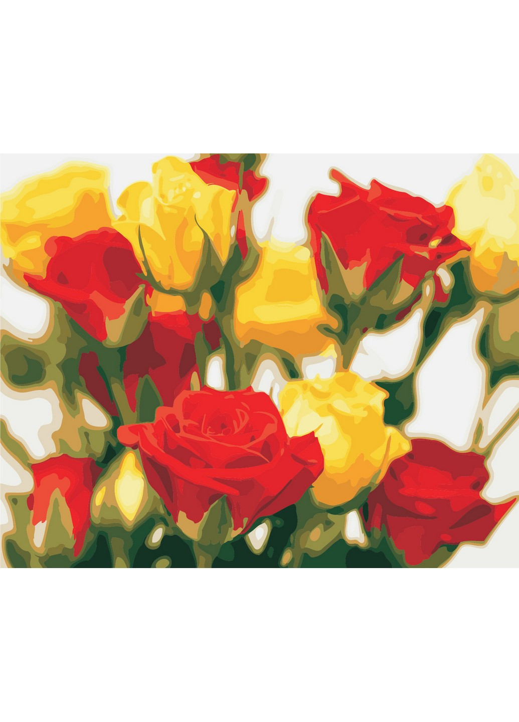 Картина по номерам "Желто-красные розы" 40х50 см ArtStory (253102154)