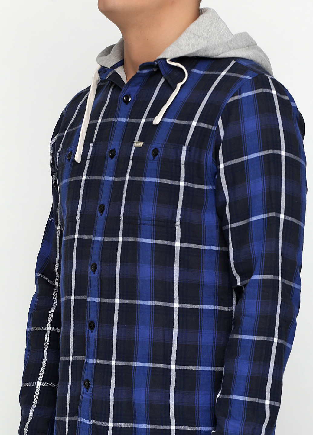 Темно-синяя кэжуал рубашка в клетку Ralph Lauren с длинным рукавом