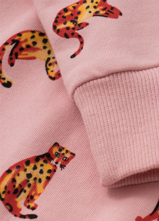 Malwee світшот для дівчинки малюки леопарди анімалістичні рожевий кежуал бавовна