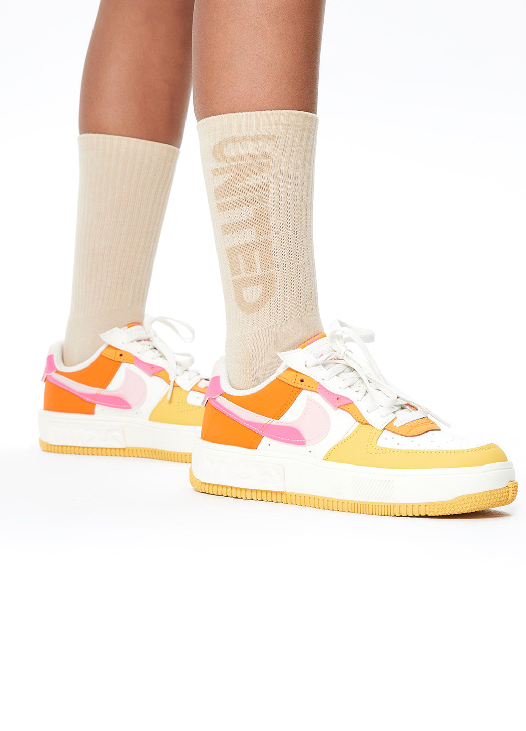 Бежеві шкарпетки (2 пари) UNITED4 логотипи (329038213)