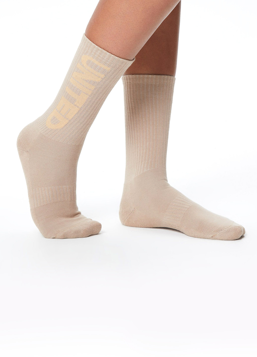 Бежеві шкарпетки (2 пари) UNITED4 логотипи (329038213)