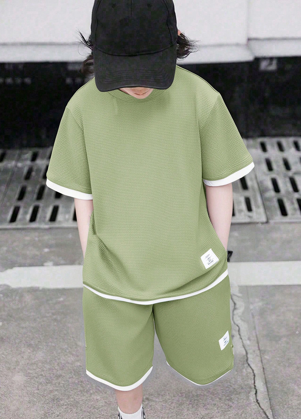 Мятный летний костюм (футболка, шорты) с шортами SHEIN