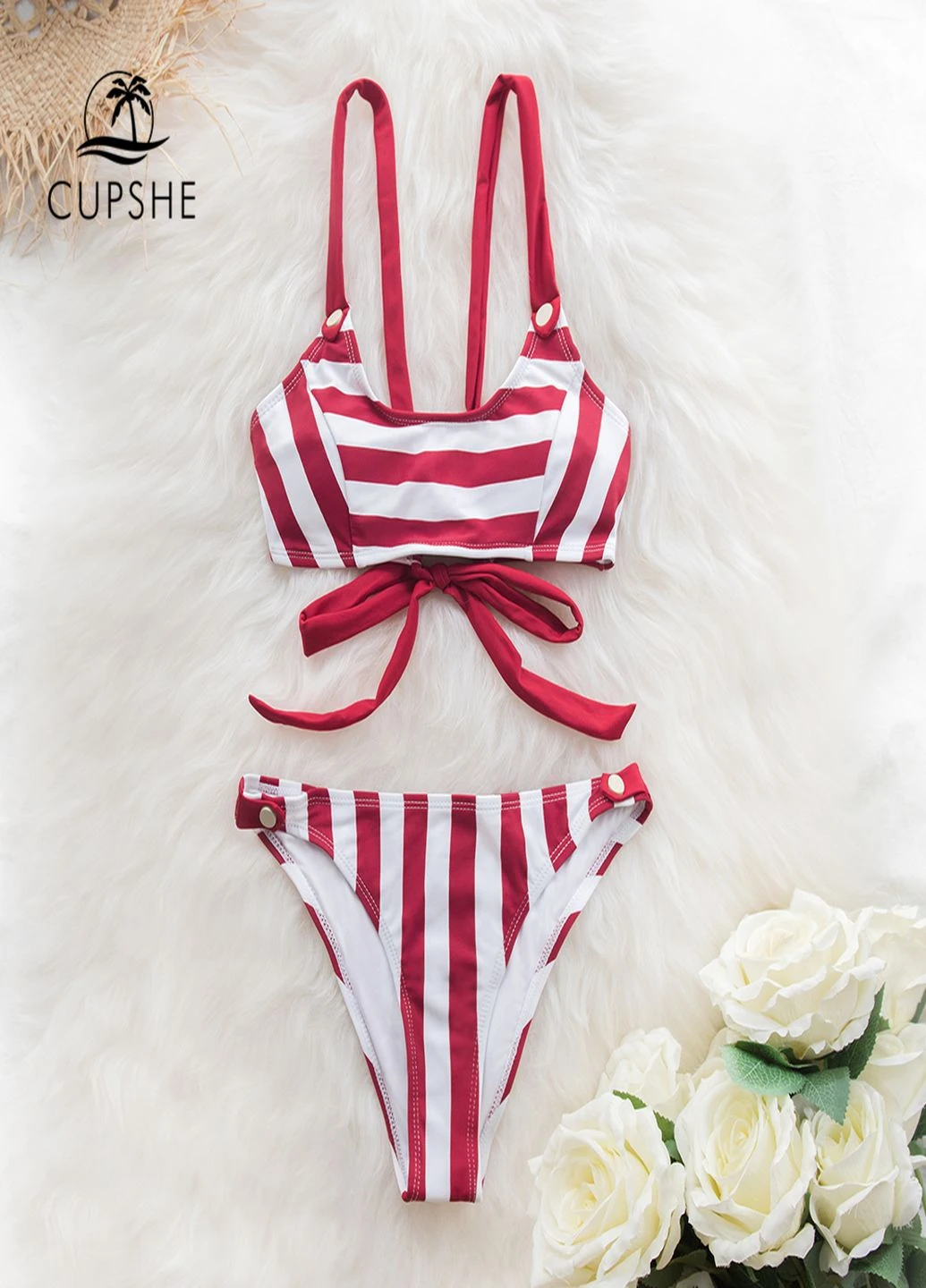 Червоний літній купальник CUPSHE