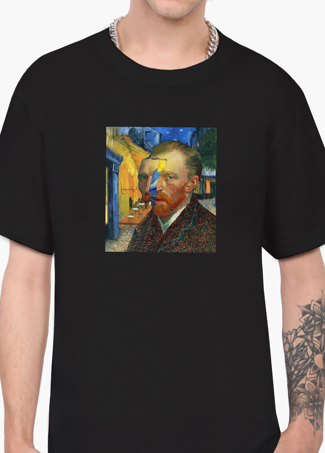 Черная футболка мужская винсент ван гог (vincent van gogh) (9223-2968-1) MobiPrint