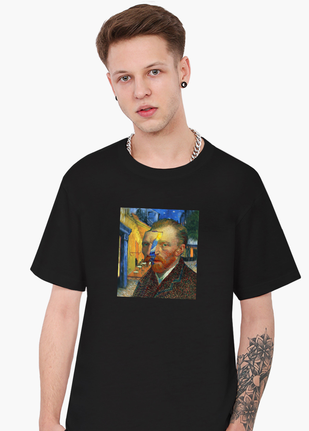 Черная футболка мужская винсент ван гог (vincent van gogh) (9223-2968-1) MobiPrint