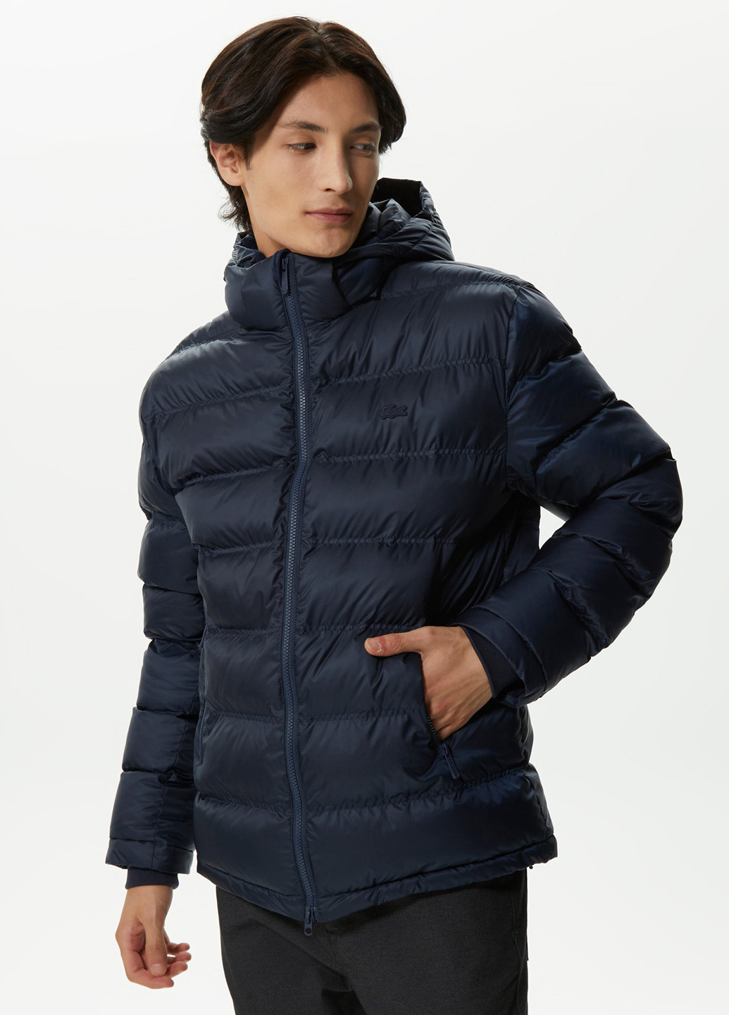 Темно-синяя зимняя куртка Lacoste