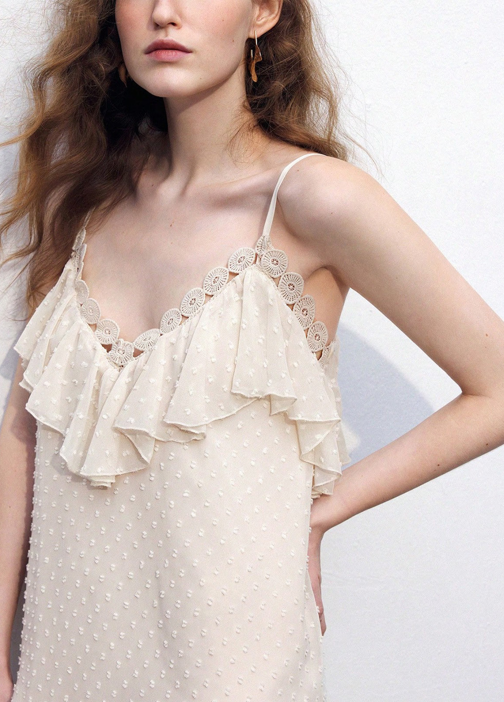 Кремова кежуал сукня а-силует SHEIN однотонна