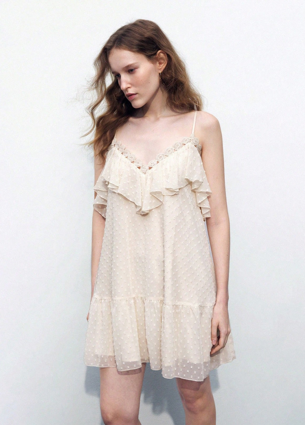 Кремова кежуал сукня а-силует SHEIN однотонна