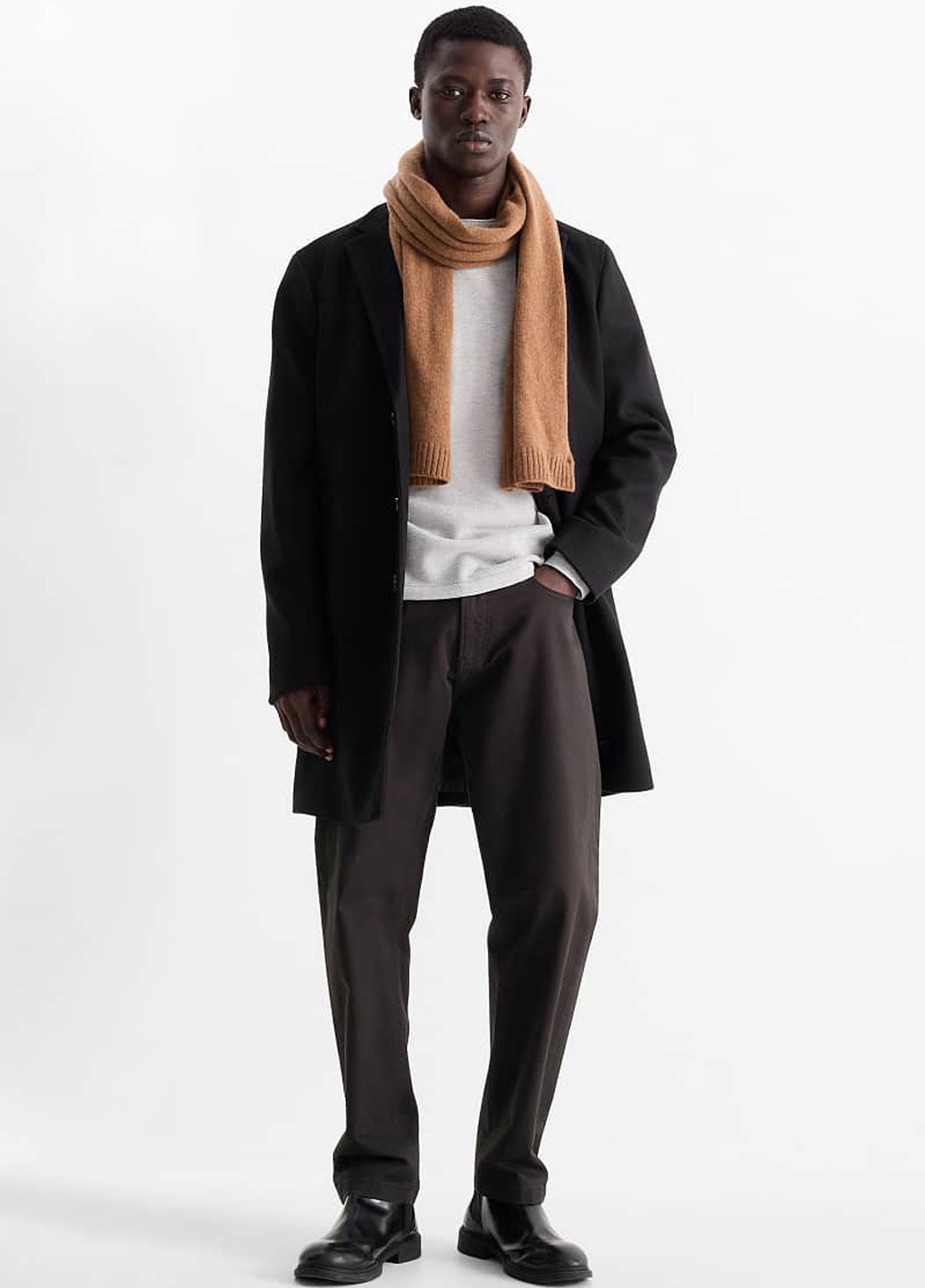 Черные демисезонные каррот фит джинсы C&A