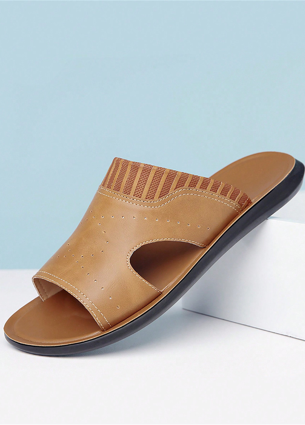 Коричневые кэжуал шлепанцы SHEIN