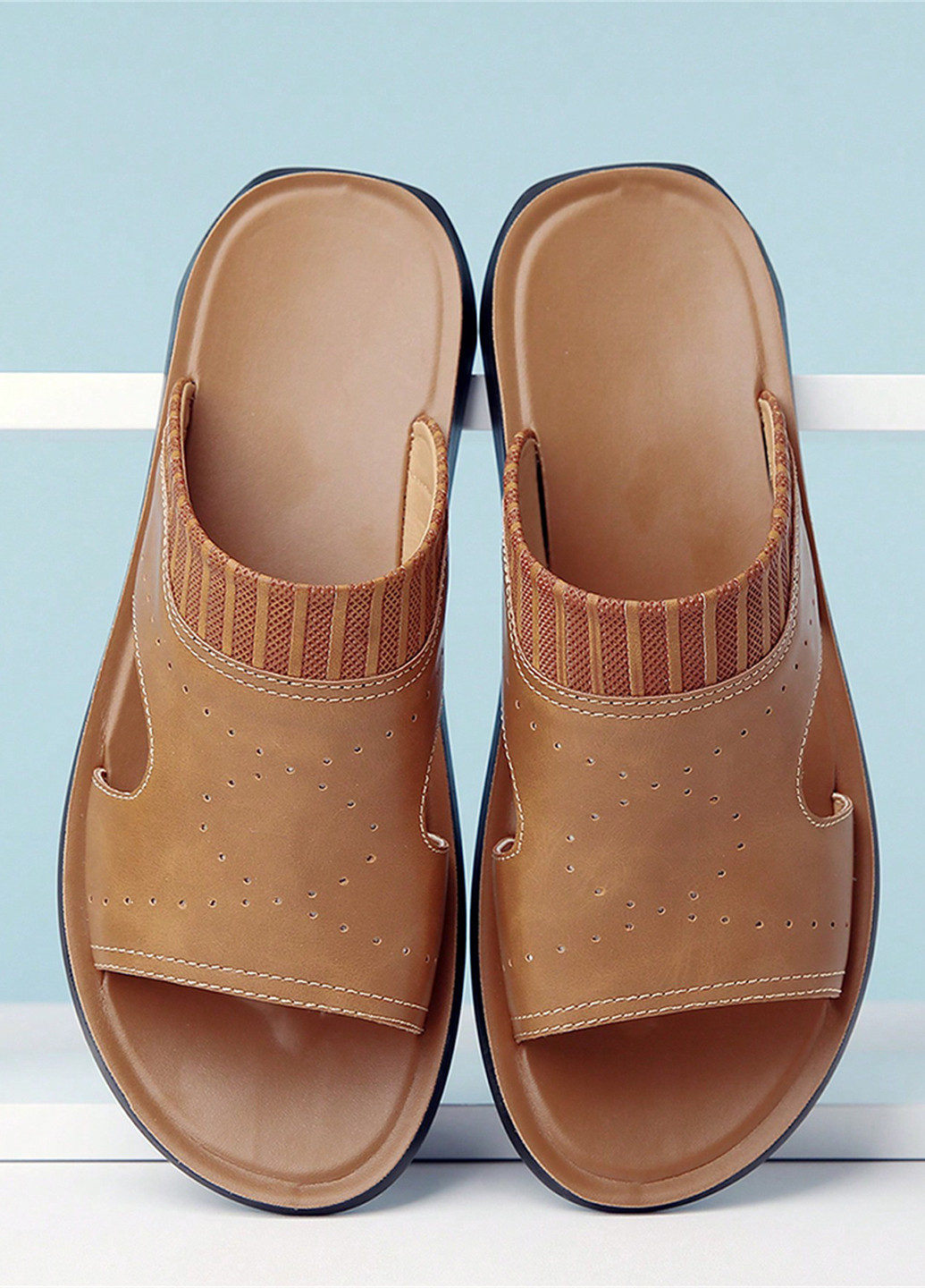 Коричневые кэжуал шлепанцы SHEIN