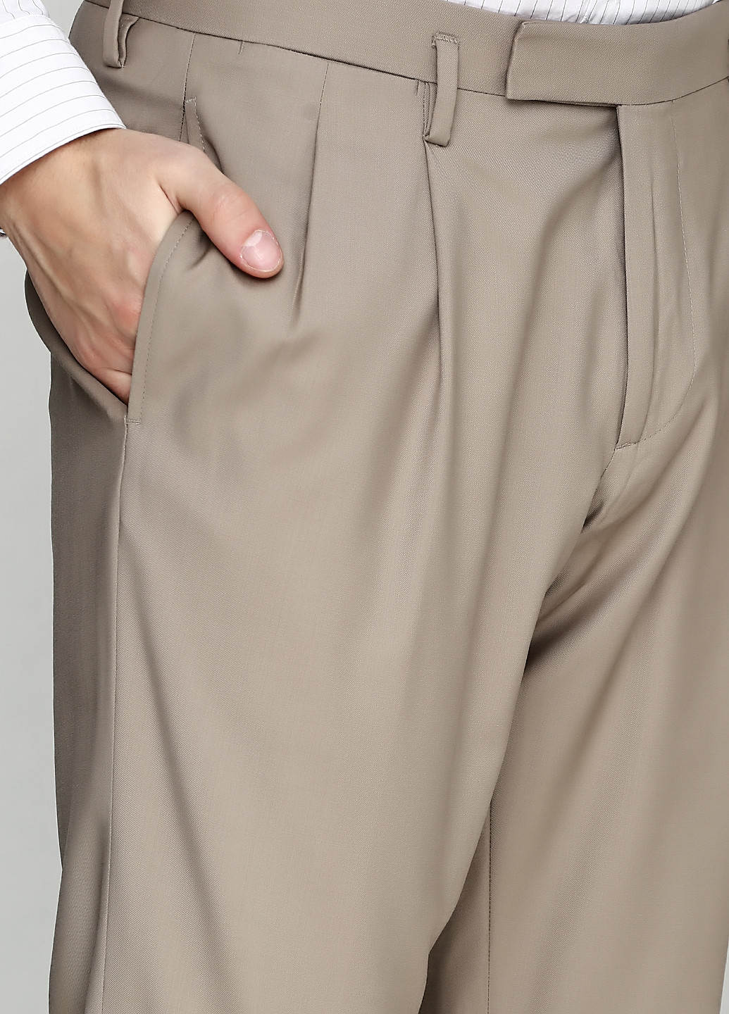 Бежевые классические демисезонные со средней талией брюки Ralph Lauren