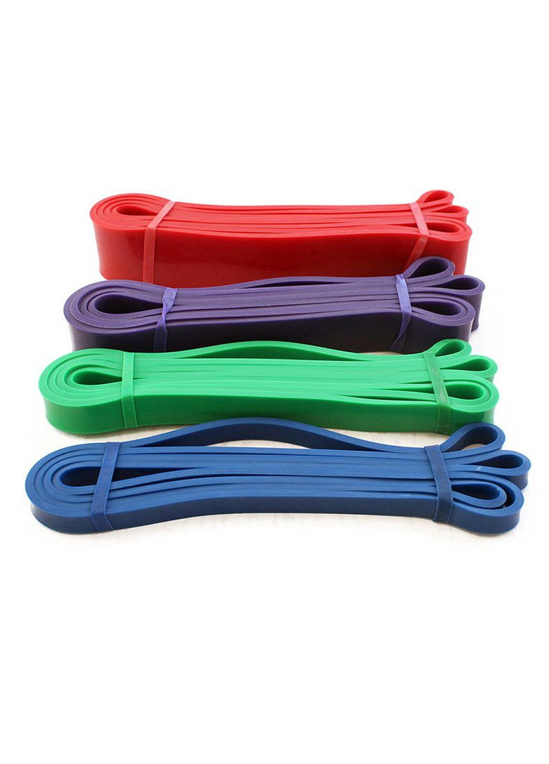 Резиновые петли для фитнеса Power Bands – набор из 4 шт 2-80кг (синяя, зеленая, фиолетовая, красная в сумочке) EasyFit (241229838)