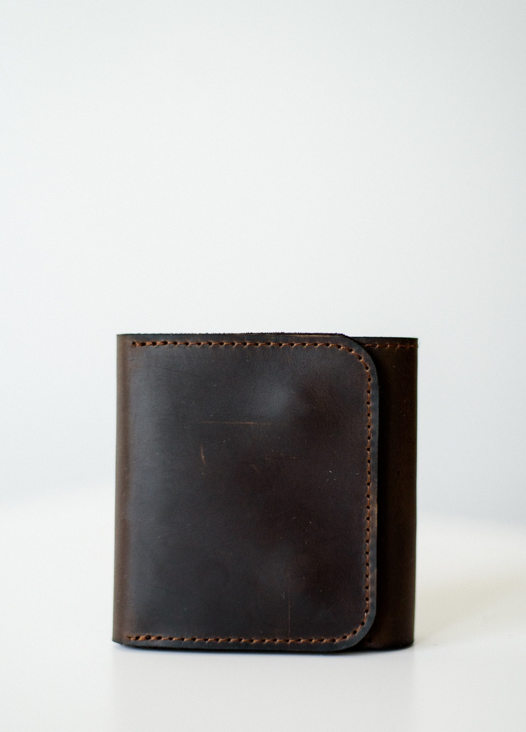 Мужской кошелек на кнопке ручной работы черного цвета из натуральной винтажной кожи Boorbon (253582656)
