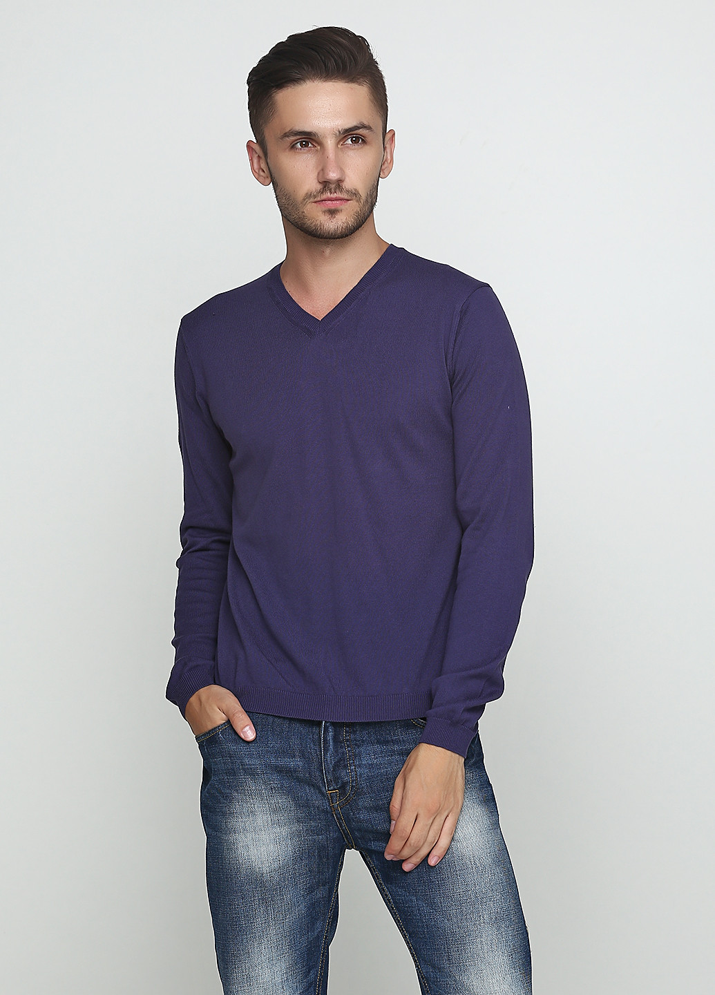 Фиолетовый демисезонный пуловер пуловер Sisley