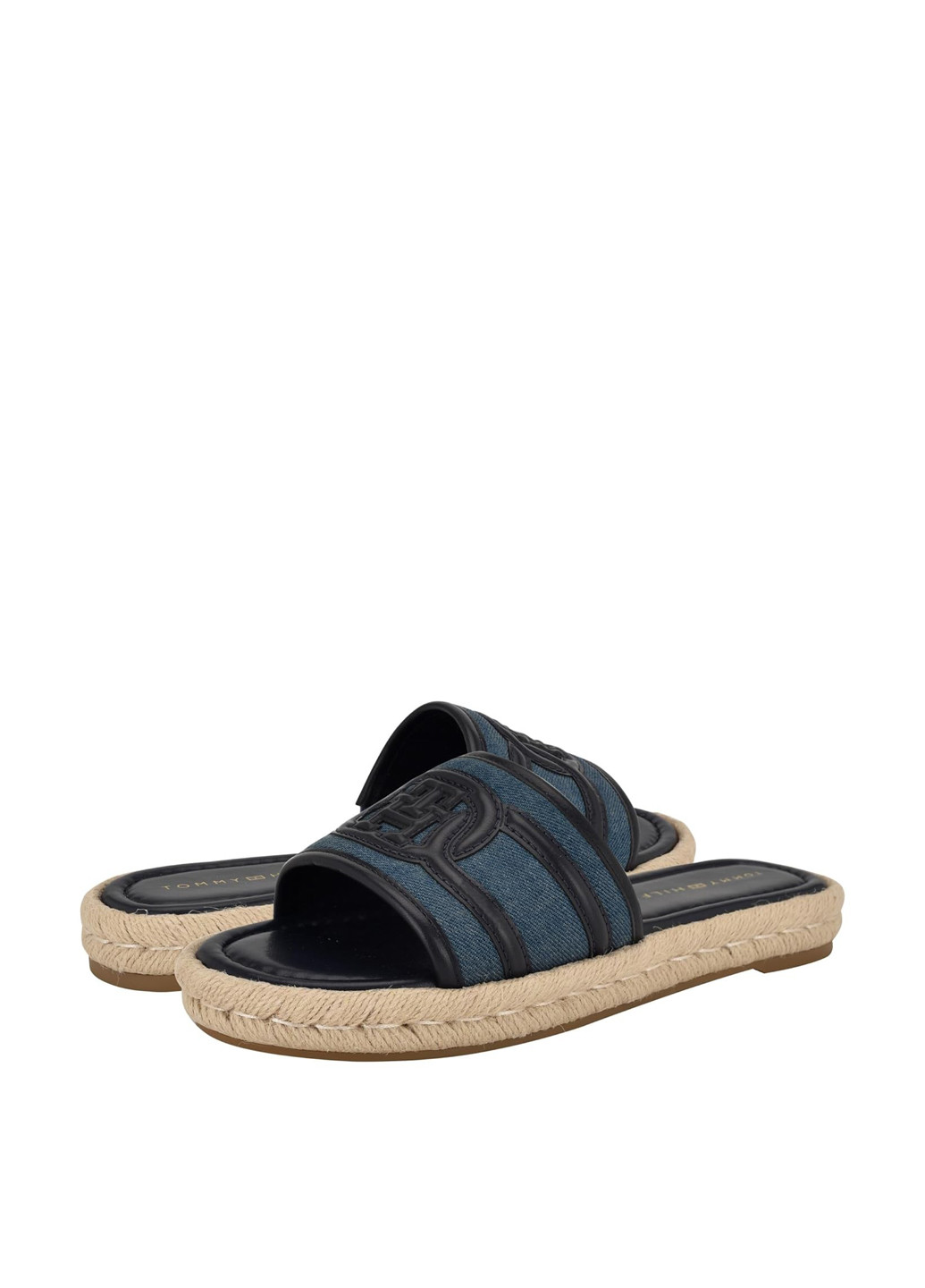 Синие шлепанцы Tommy Hilfiger с тиснением