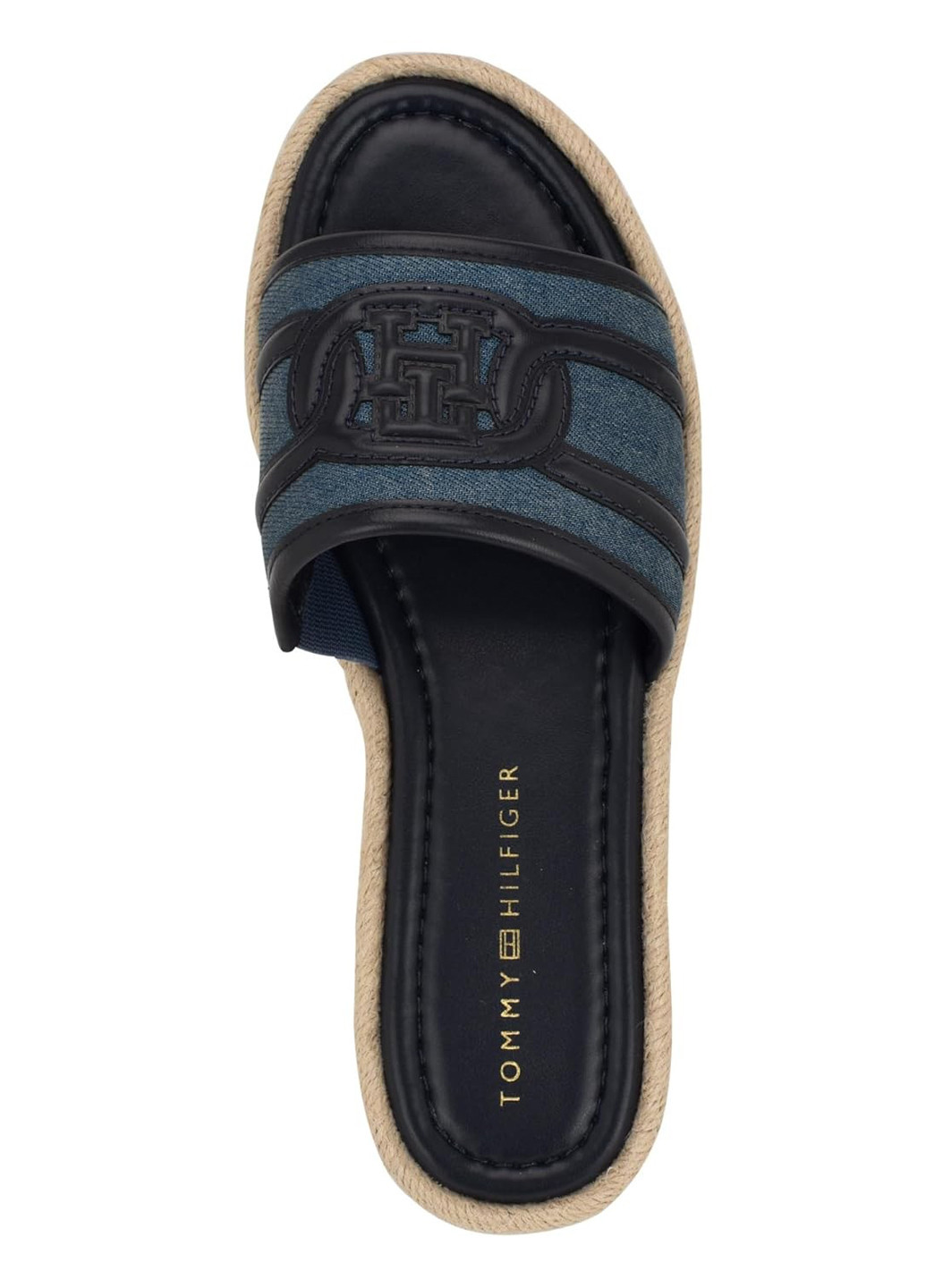 Синие шлепанцы Tommy Hilfiger с тиснением