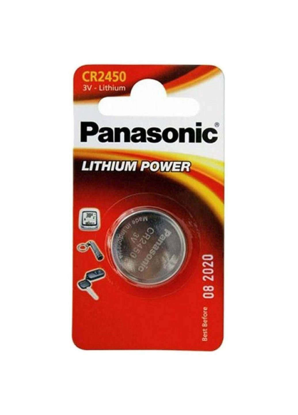 Батарейка CR 2450 * 1 LITHIUM (CR-2450EL/1B) Panasonic (251412286)