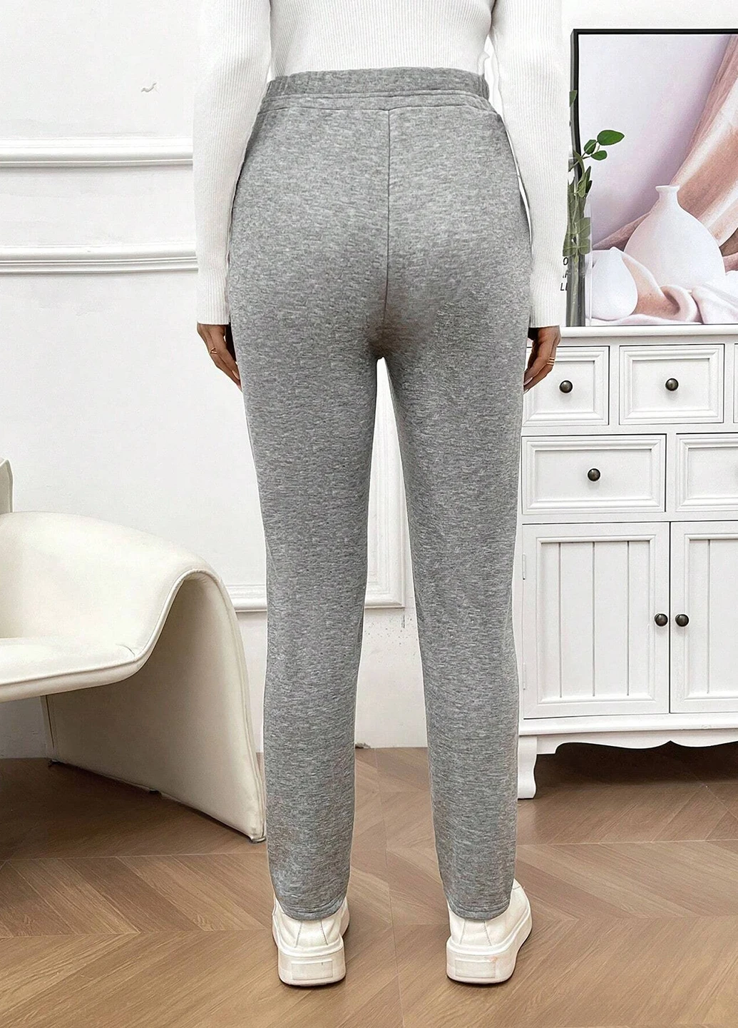 Серые зимние леггинсы для беременных SHEIN