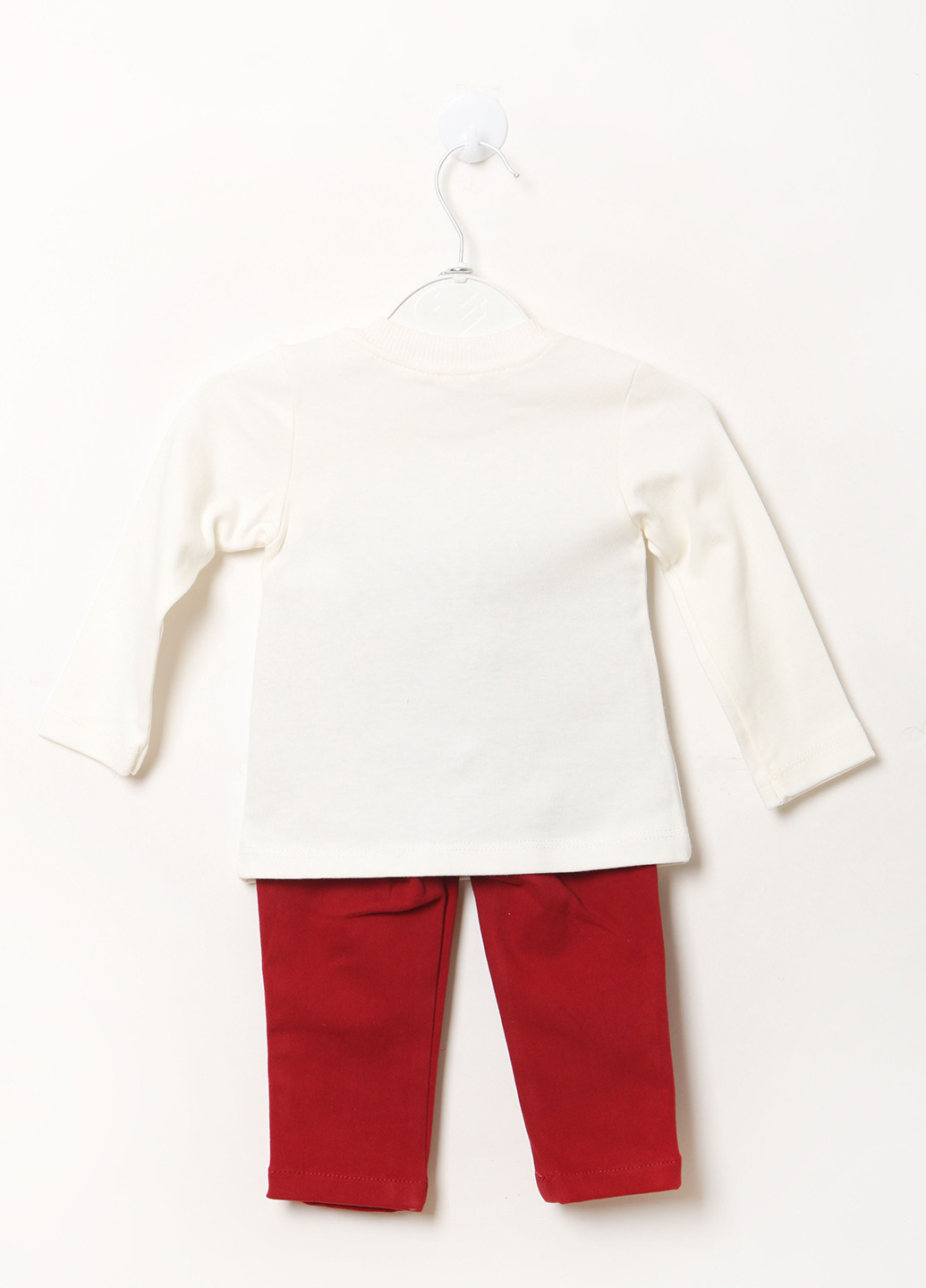 Красный демисезонный костюм (кофта, лонгслив, брюки) тройка Estella