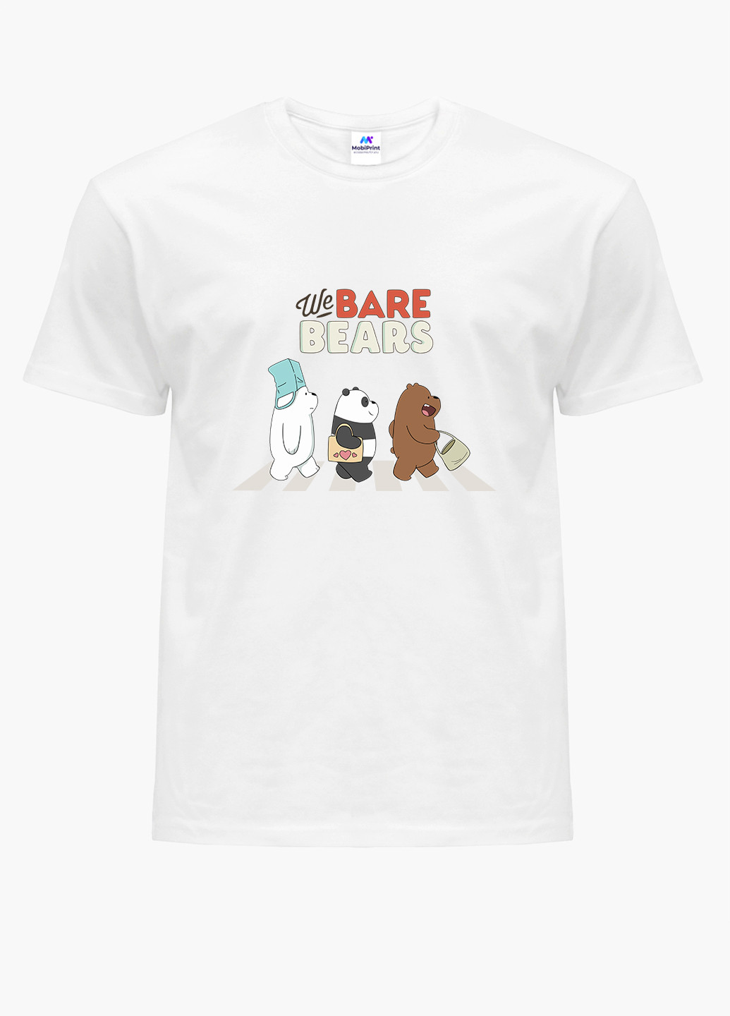 Белая демисезонная футболка детская вся правда о медведях (we bare bears) белый (9224-2666) 110 см MobiPrint