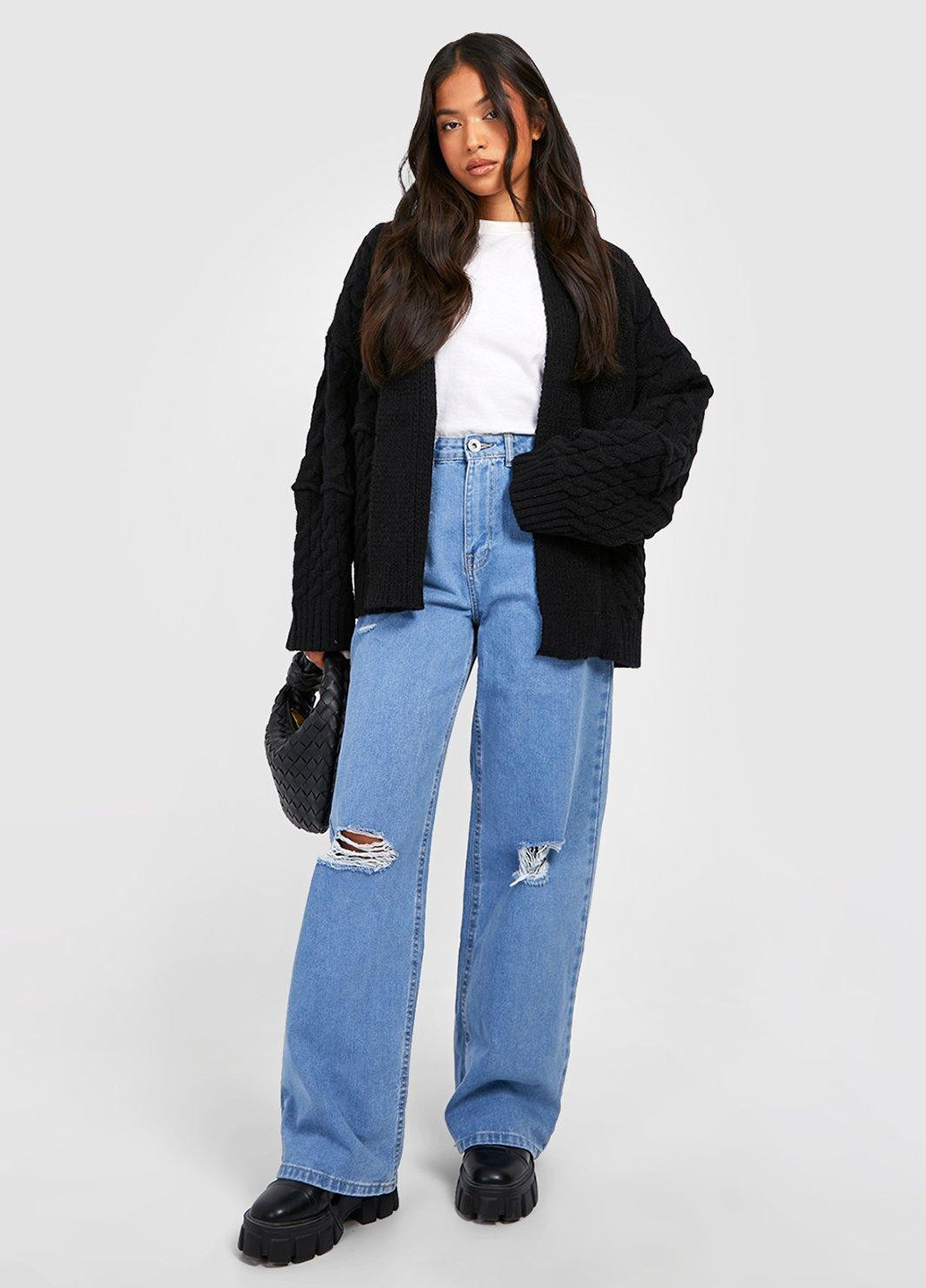 Черный демисезонный кардиган Boohoo