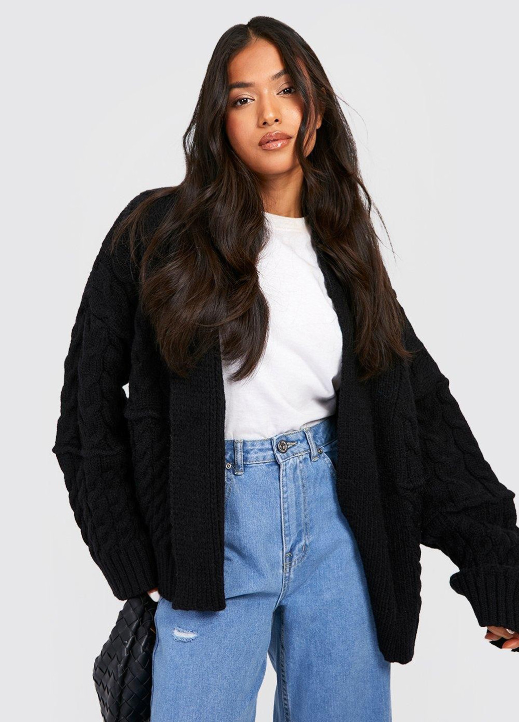 Черный демисезонный кардиган Boohoo