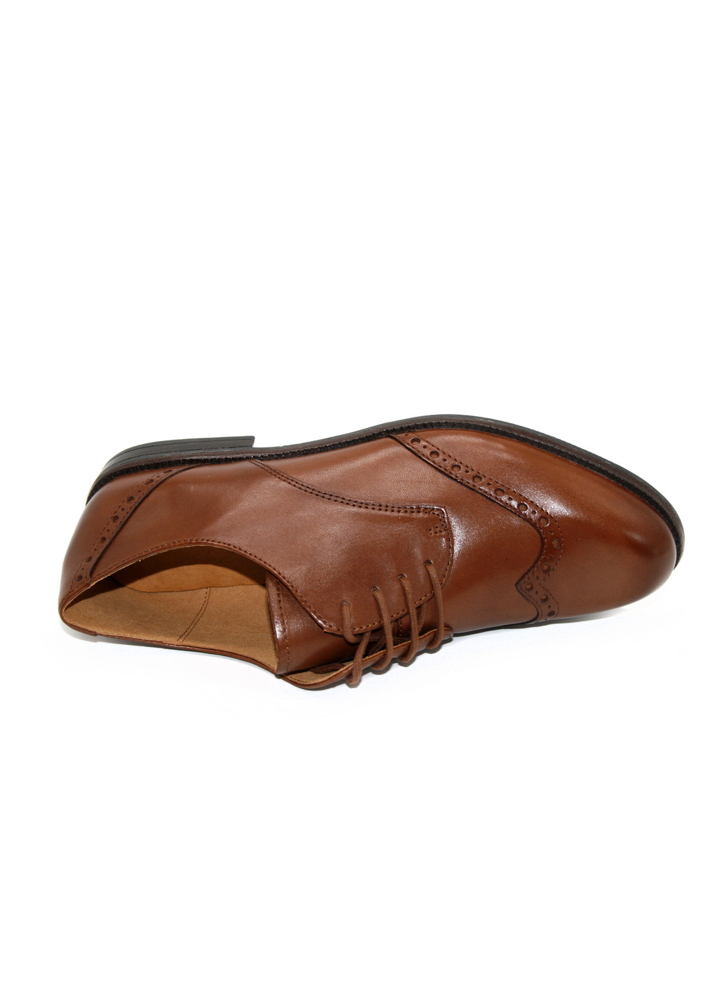 Туфлі Caprice броги однотонні світло-коричневі кежуали