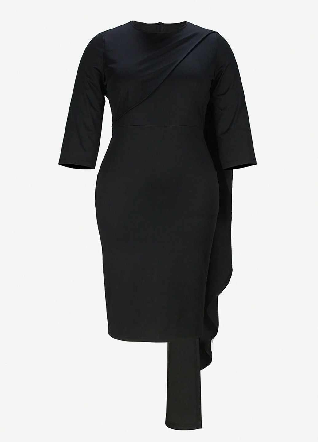 Чорна ділова, кежуал сукня футляр SHEIN однотонна