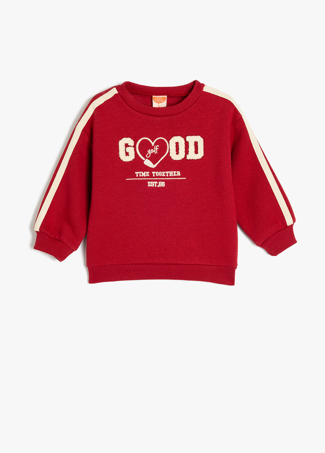 KOTON світшот колор блок червоний спортивний, кежуал бавовна