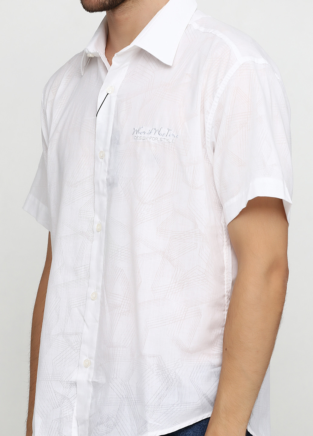 Белая кэжуал рубашка с рисунком Sayfa