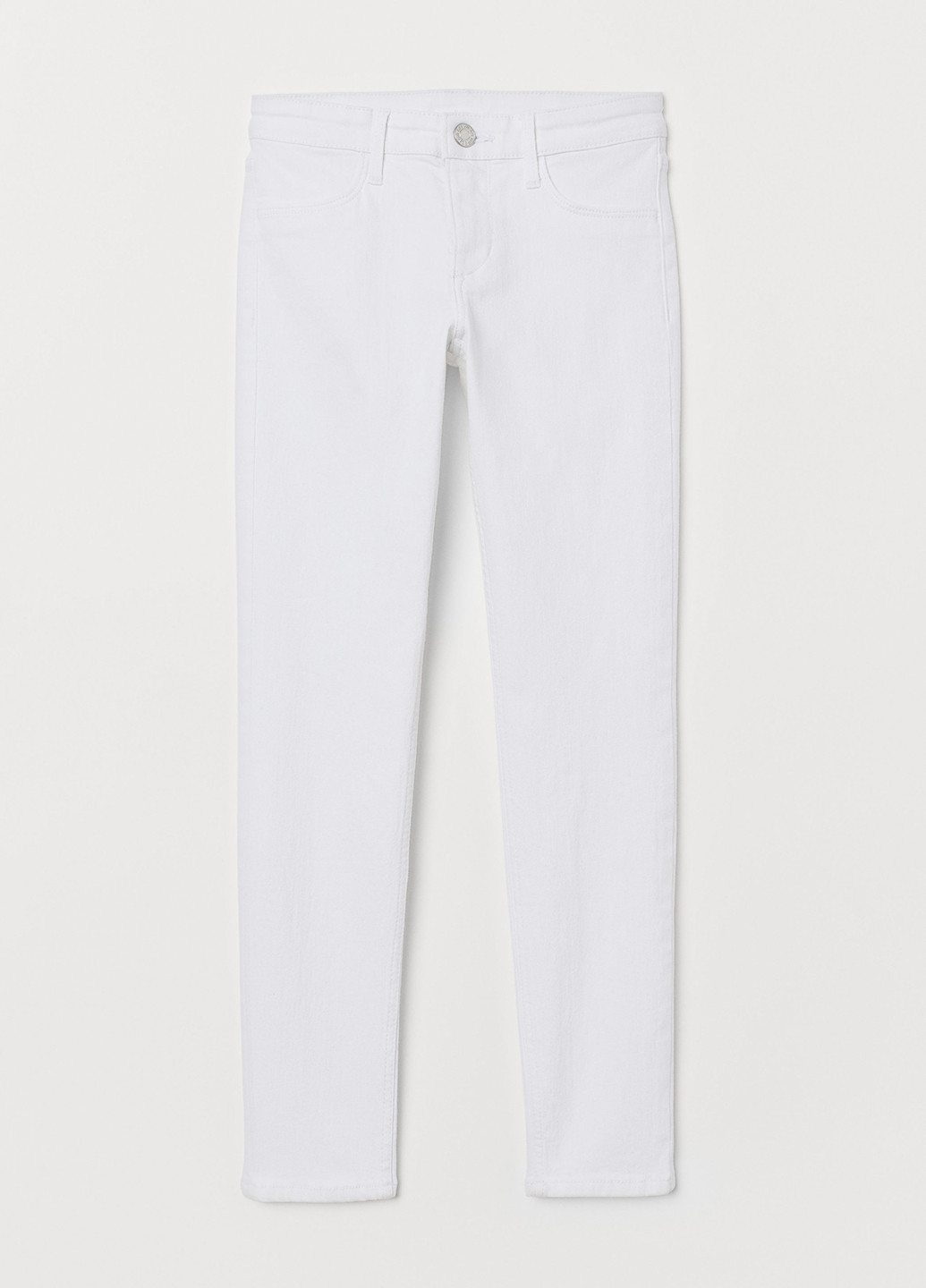 Белые демисезонные зауженные джинсы H&M