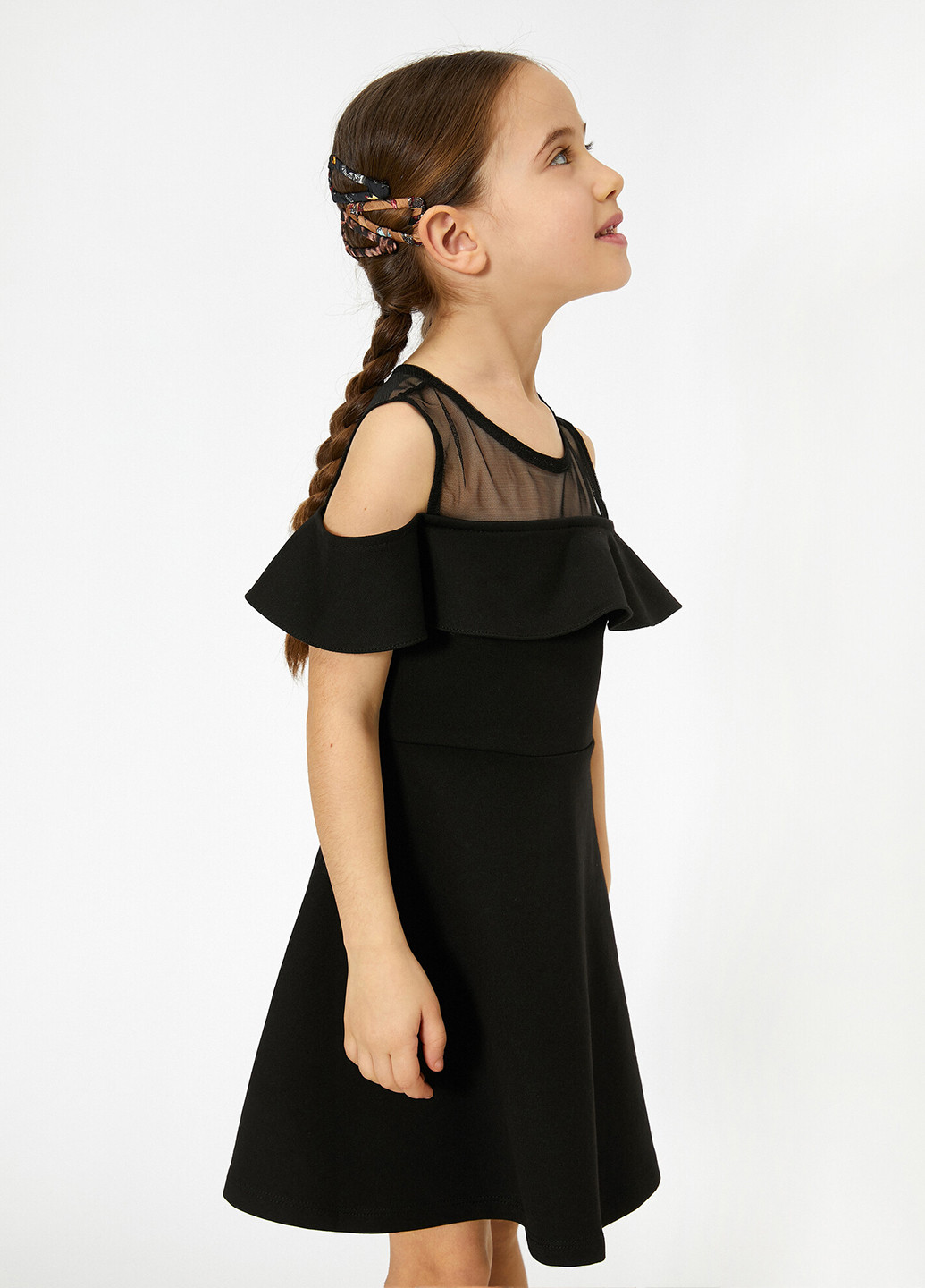 Чорна кежуал плаття, сукня з відкритими плечима KOTON однотонна