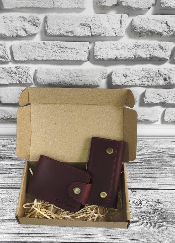 Подарочный набор №12 (картхолдер + ключница) фиолетовый DNK Leather (253942767)