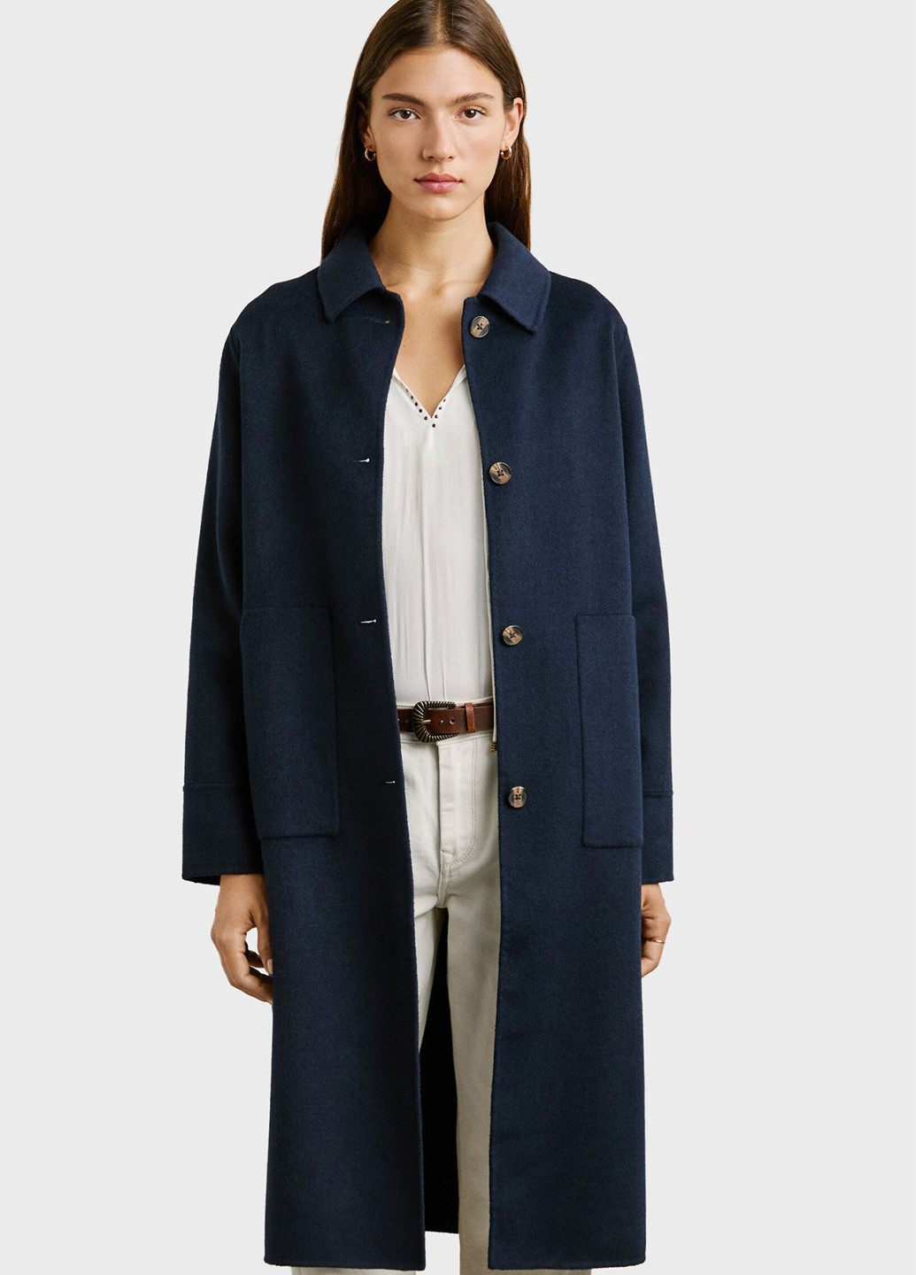 Синє демісезонне Пальто однобортне Pepe Jeans