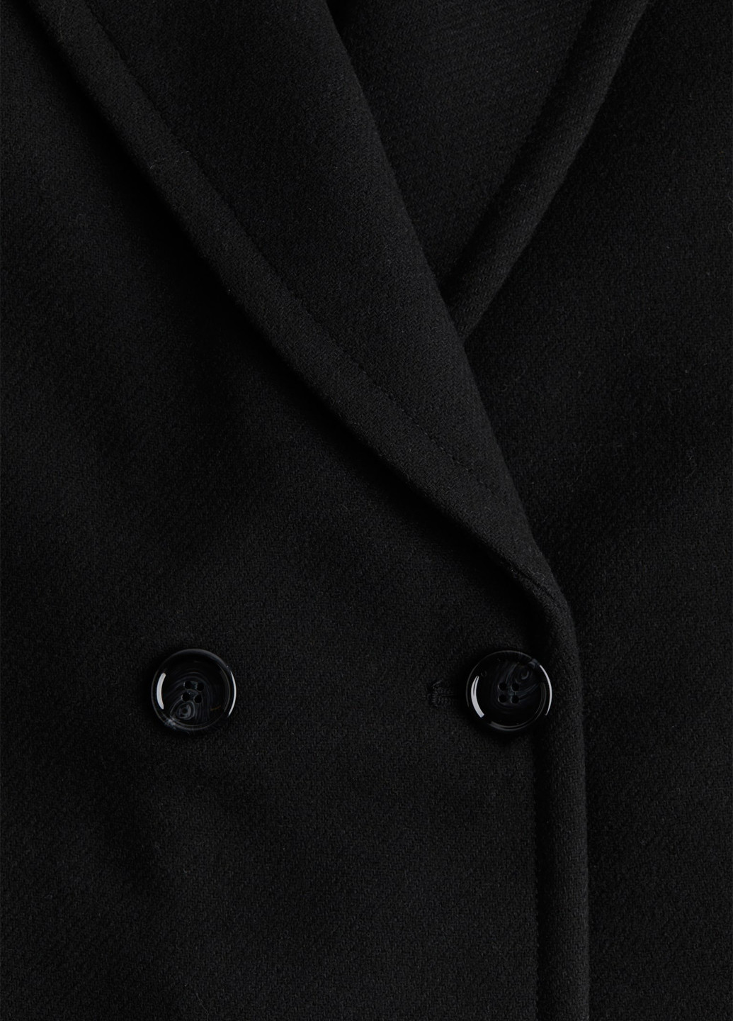 Чорне демісезонне Пальто двобортне H&M