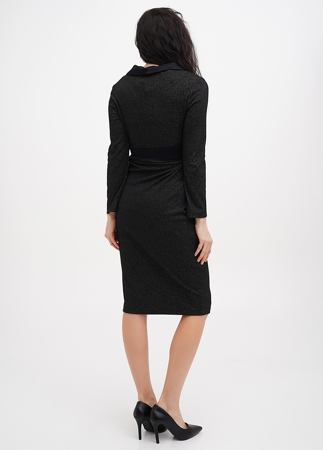 Черное вечернее платье футляр Babylon однотонное